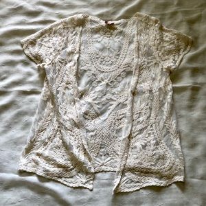 LACE SHORT SLEEVE CARDIGAN